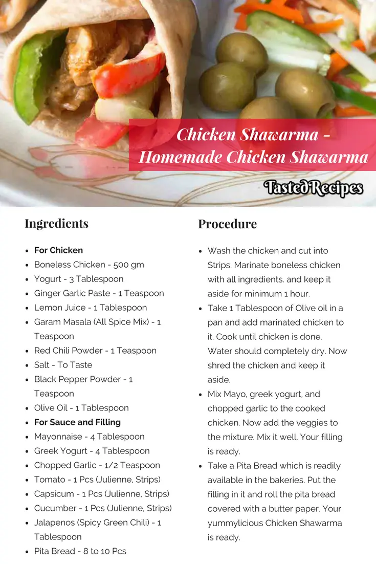 Chicken Shawarma – Homemade Chicken Shawarma