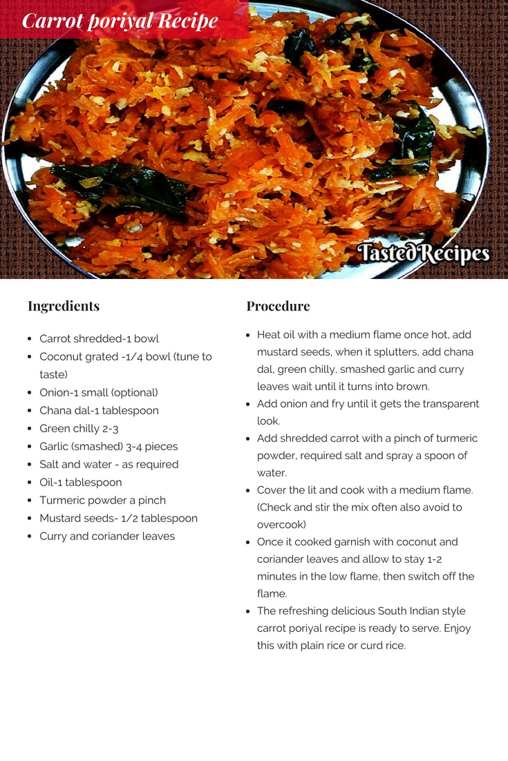 Carrot Poriyal Recipe
