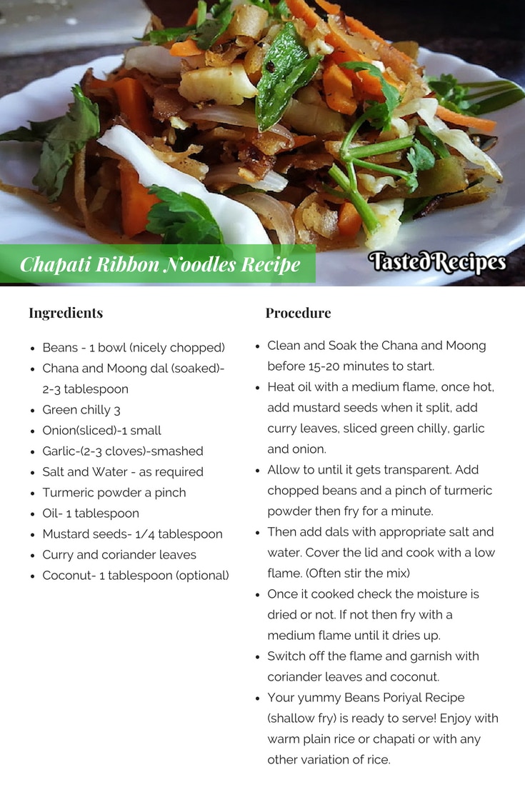 Chapati Ribbon Noodles Recipe 4