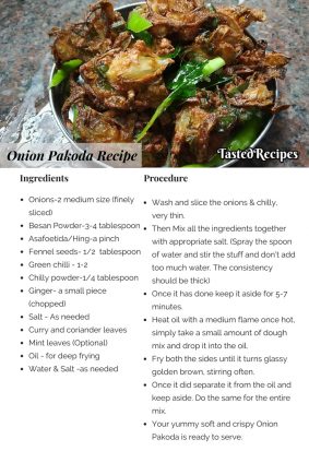 Onion Pakoda Recipe-How To Prepare Onion Pakoda - Tasted Recipes