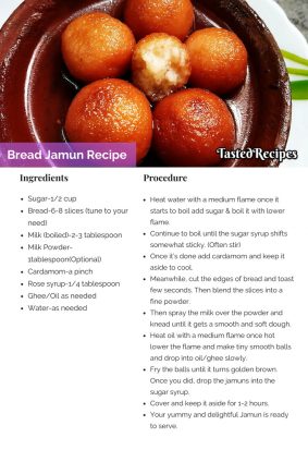 Bread Jamun Recipe - Tasted Recipes