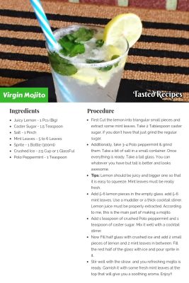 Refreshing Virgin Mojito Recipe - Perfect Mojito At Home - Tasted Recipes