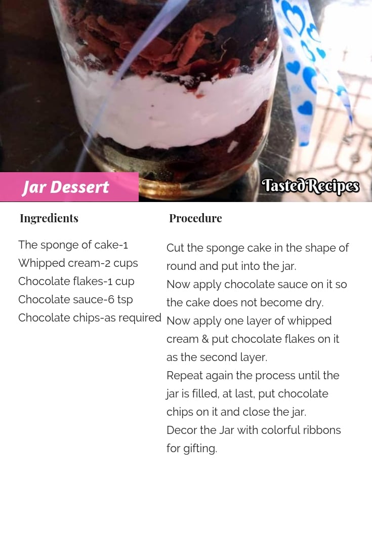 Jar Dessert- Jar Dessert Recipe - Tasted Recipes