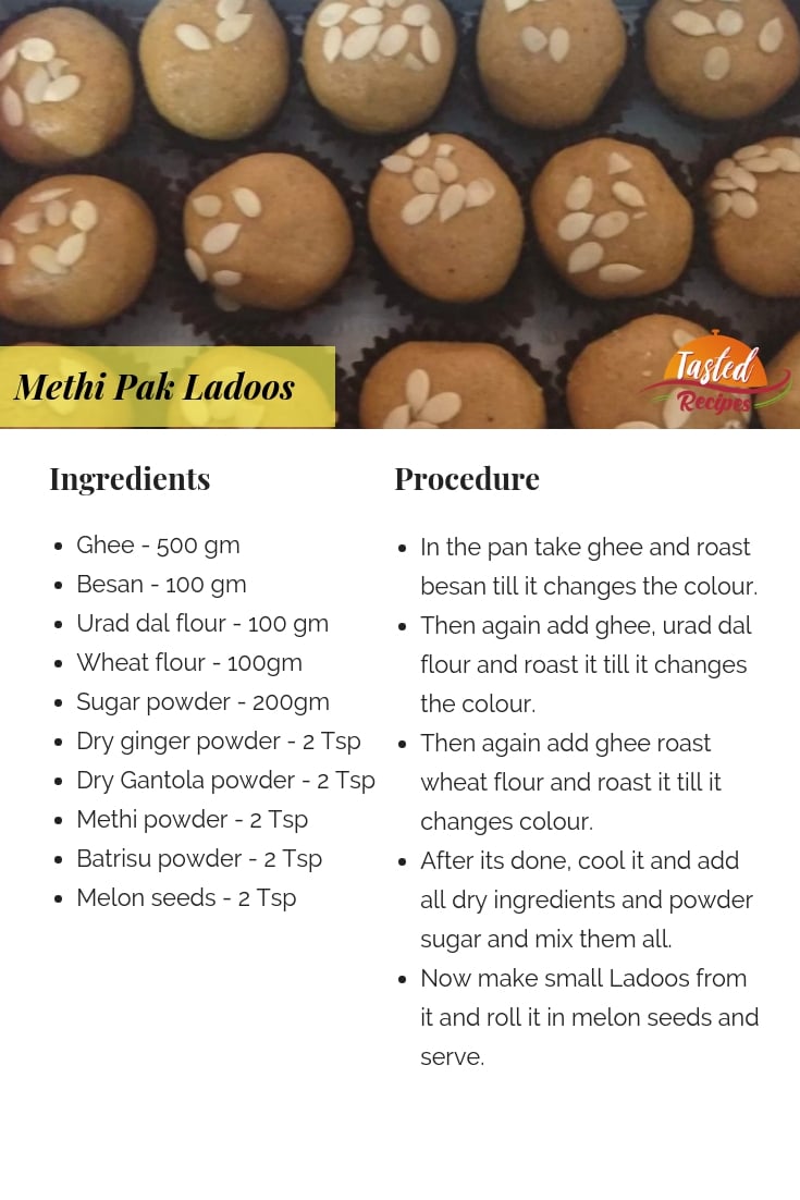 Methi Pak Ladoos - Winter Special Recipe - Tasted Recipes