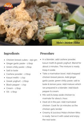 Malai Chicken Tikka - Tasted Recipes