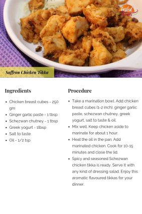 Schezwan Chicken Tikka - Tasted Recipes