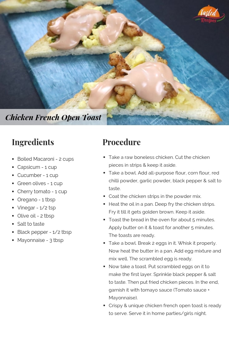 chicken French open toast