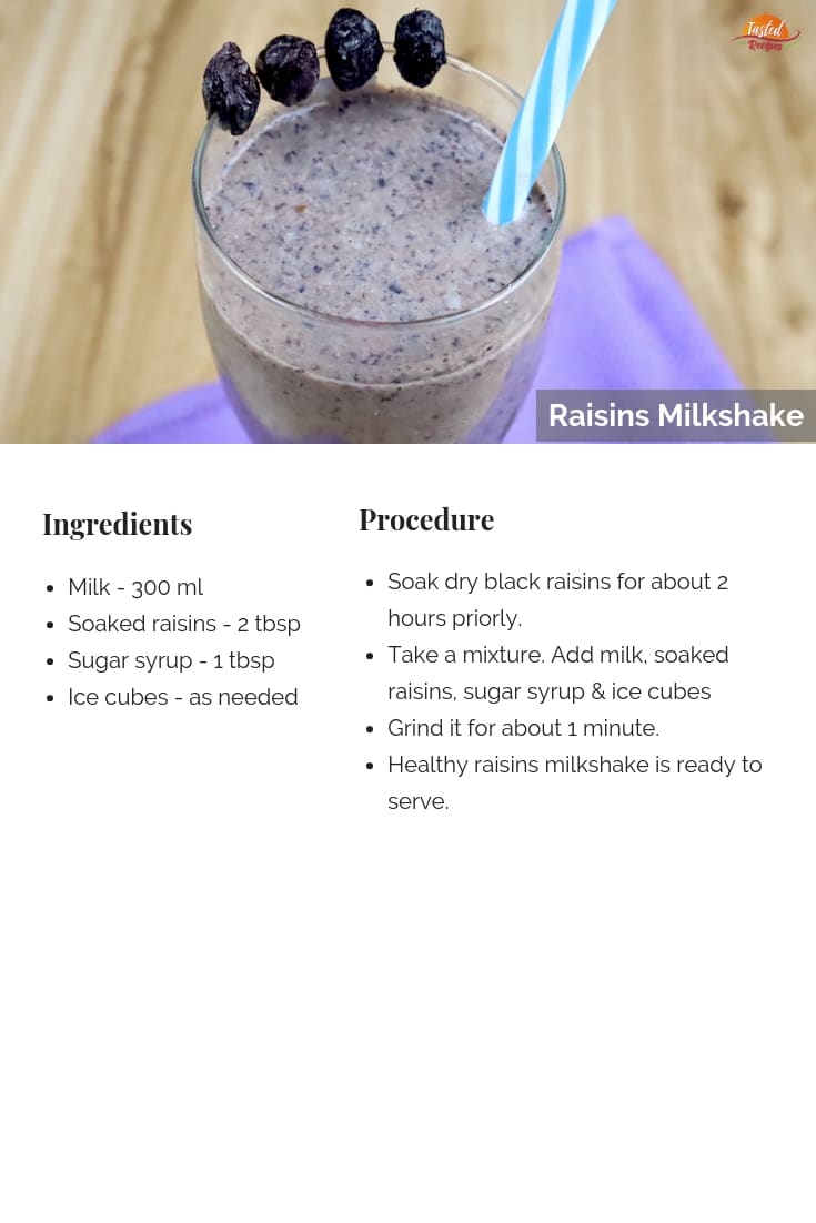 raisins milkshake
