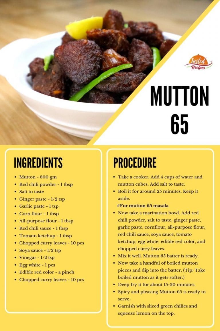 Mutton 65 Mutton Starter Indian Recipe Tasted Recipes