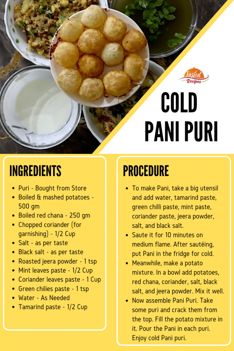 Cold Pani Puri Recipe - How to Make Paani Puri At Home - Tasted Recipes