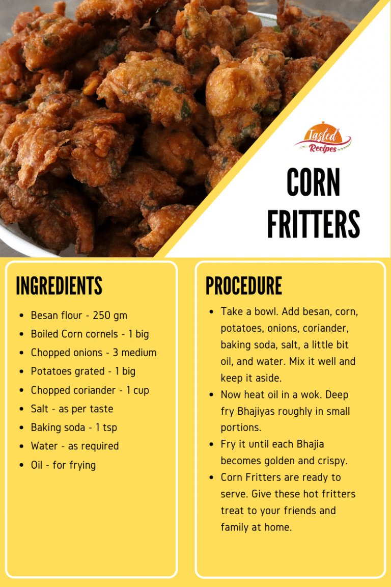 How To Make Corn Fritters Corn Bhajiya Tasted Recipes
