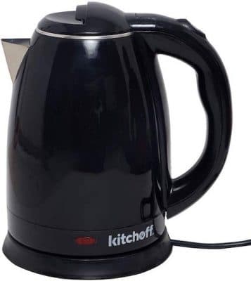 kitchoff-stainless-steel-double-body-black-coated Automatic Electric Kettle for Home, 1.7L (Black)