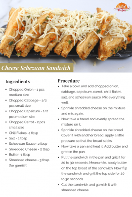 Cheese Schezwan Sandwich Recipe - Tasted Recipes