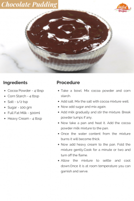 Eggless Chocolate Pudding Recipe - Tasted Recipes