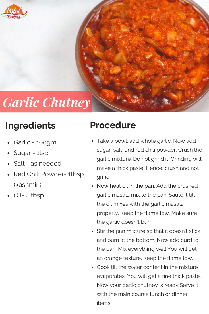 garlic chutney recipe card