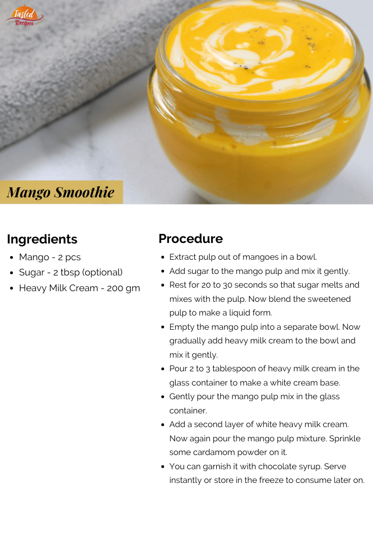 mango smoothie recipe card