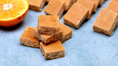 orange burfi with milk powder