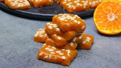 orange mawa burfi