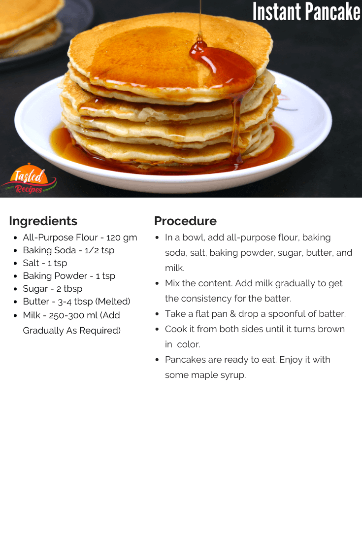Pancakes Recipe Card