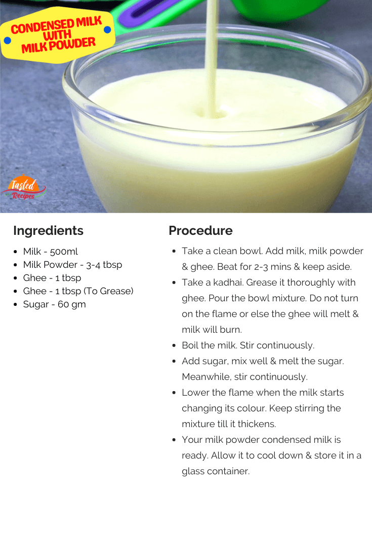 Condensed Milk with Milk Powder recipe-card