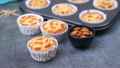 Almond Cupcakes Eggless