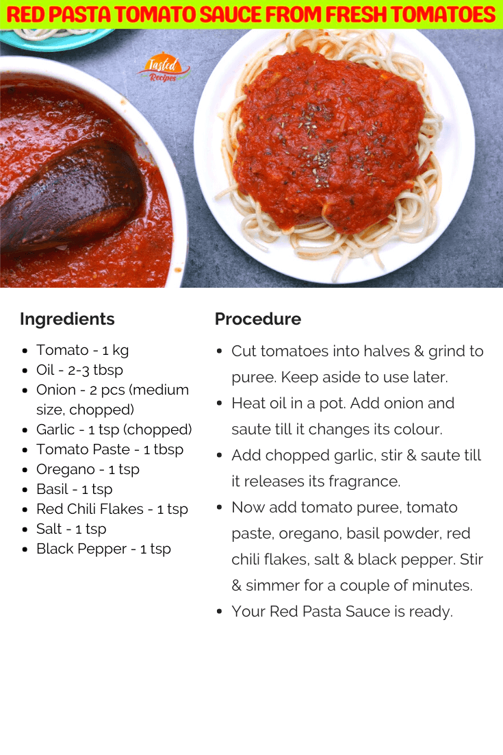 Red Pasta Tomato Sauce Recipe-card 1