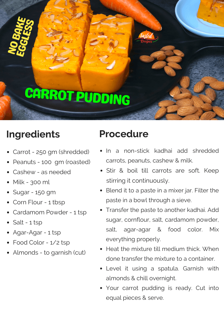 Carrot Pudding Recipe Card