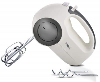 Impex HM 3303 150W Hand Mixer With 2 Hooks And Beaters, Ivory