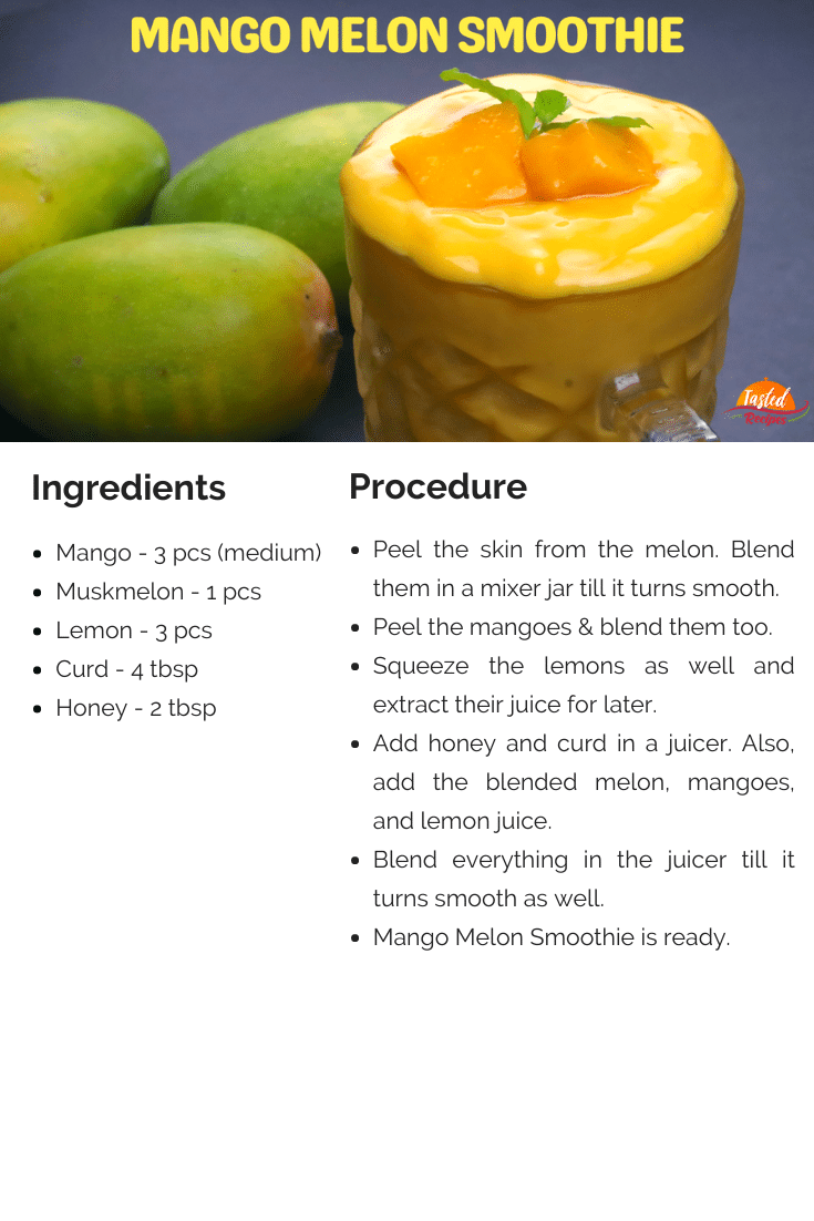 Mango Melon Smoothie - Tasted Recipes