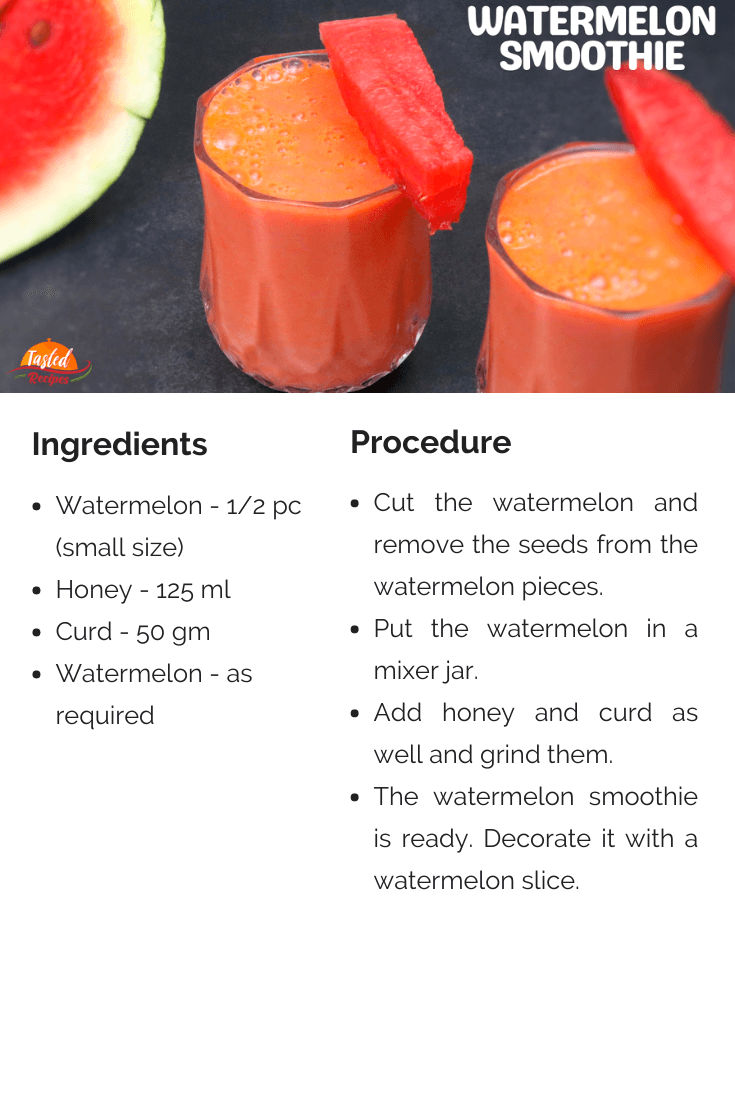 Watermelon Smoothie Recipe Card