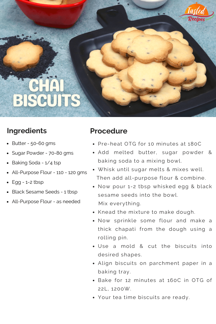 Chai Biscuit Recipe Card