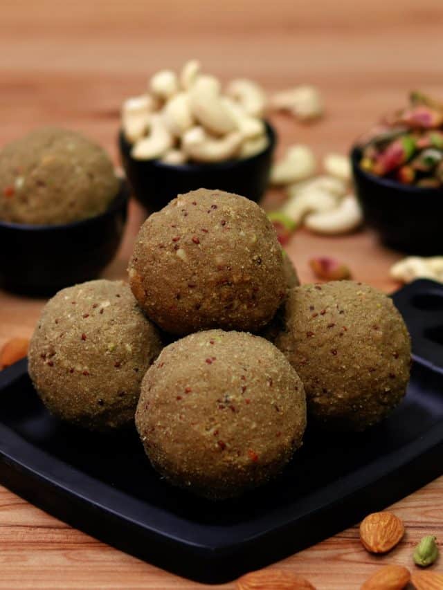 Bajra Dry Fruits Ladoo with Goond and Jaggery