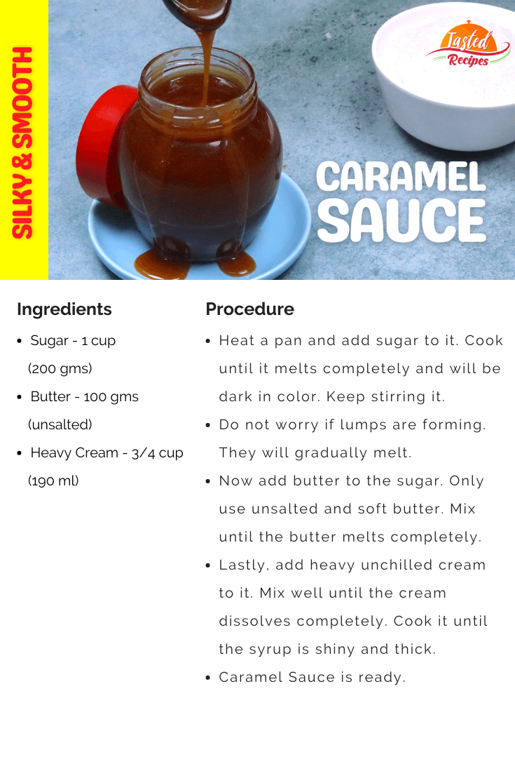 Caramel Sauce Recipe Card