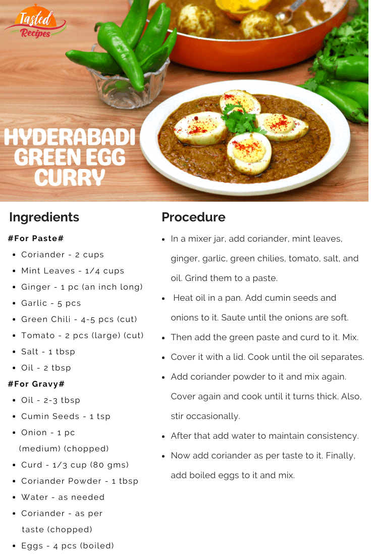 Hyderabadi Egg Curry Recipe Card