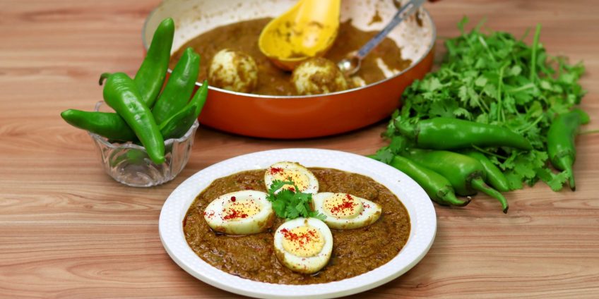 Hyderabadi Green Egg Curry
