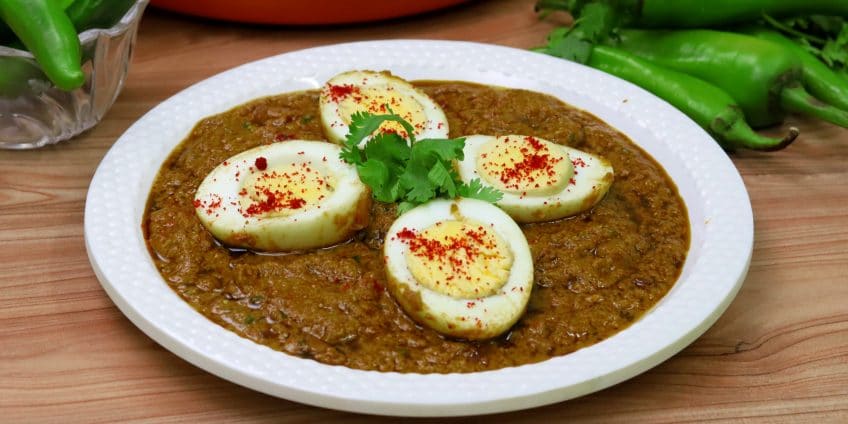 Hyderabadi Green Egg Curry