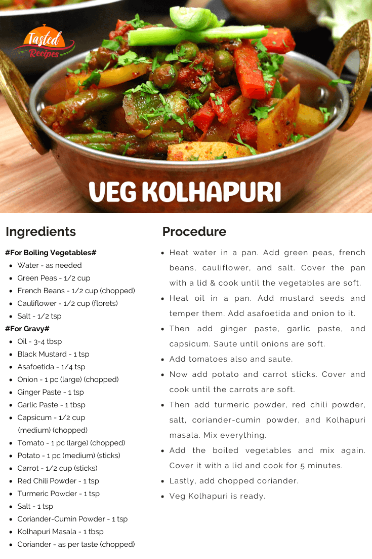 Veg Kolhapuri Recipe Card