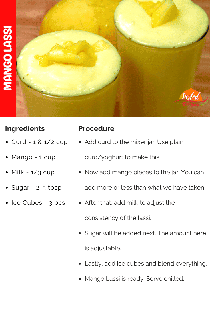 Mango Lassi Recipe Card